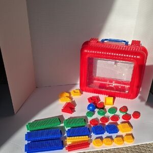 Colorful Building Block Set with Carrying Case